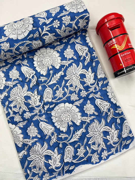 FLORAL Hand Block Print Fabric