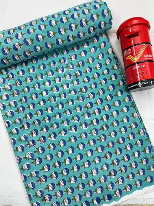 LOTUS Hand Block Print Fabric