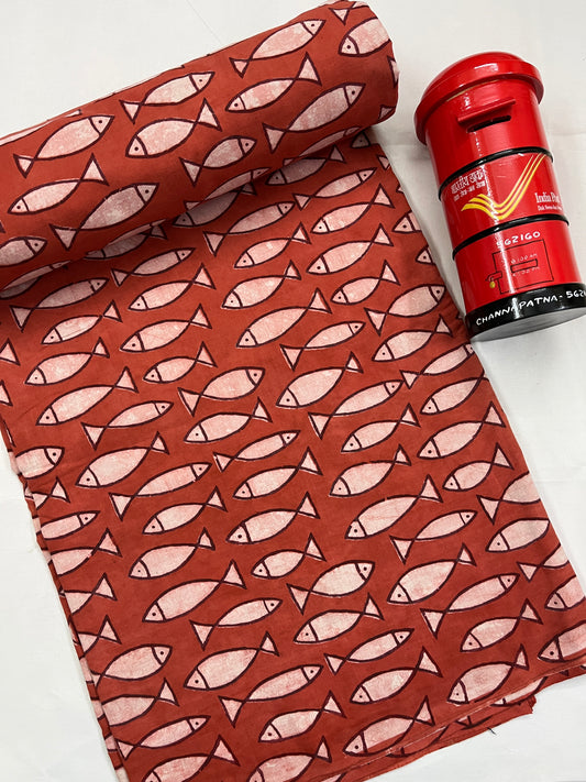 FISH Hand Block Print Fabric