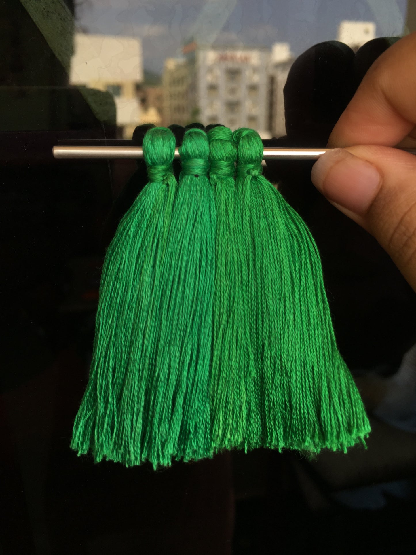 DARK GREEN Thread Tassels
