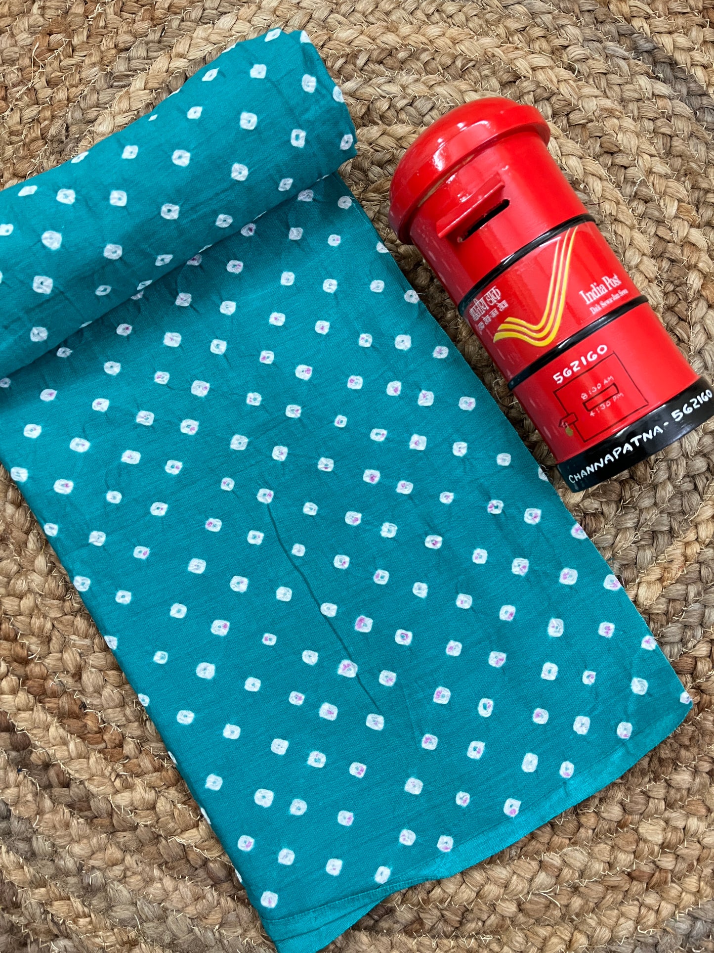 TURQUOISE Bandhani Fabric