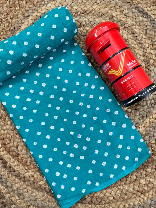 TURQUOISE Bandhani Fabric