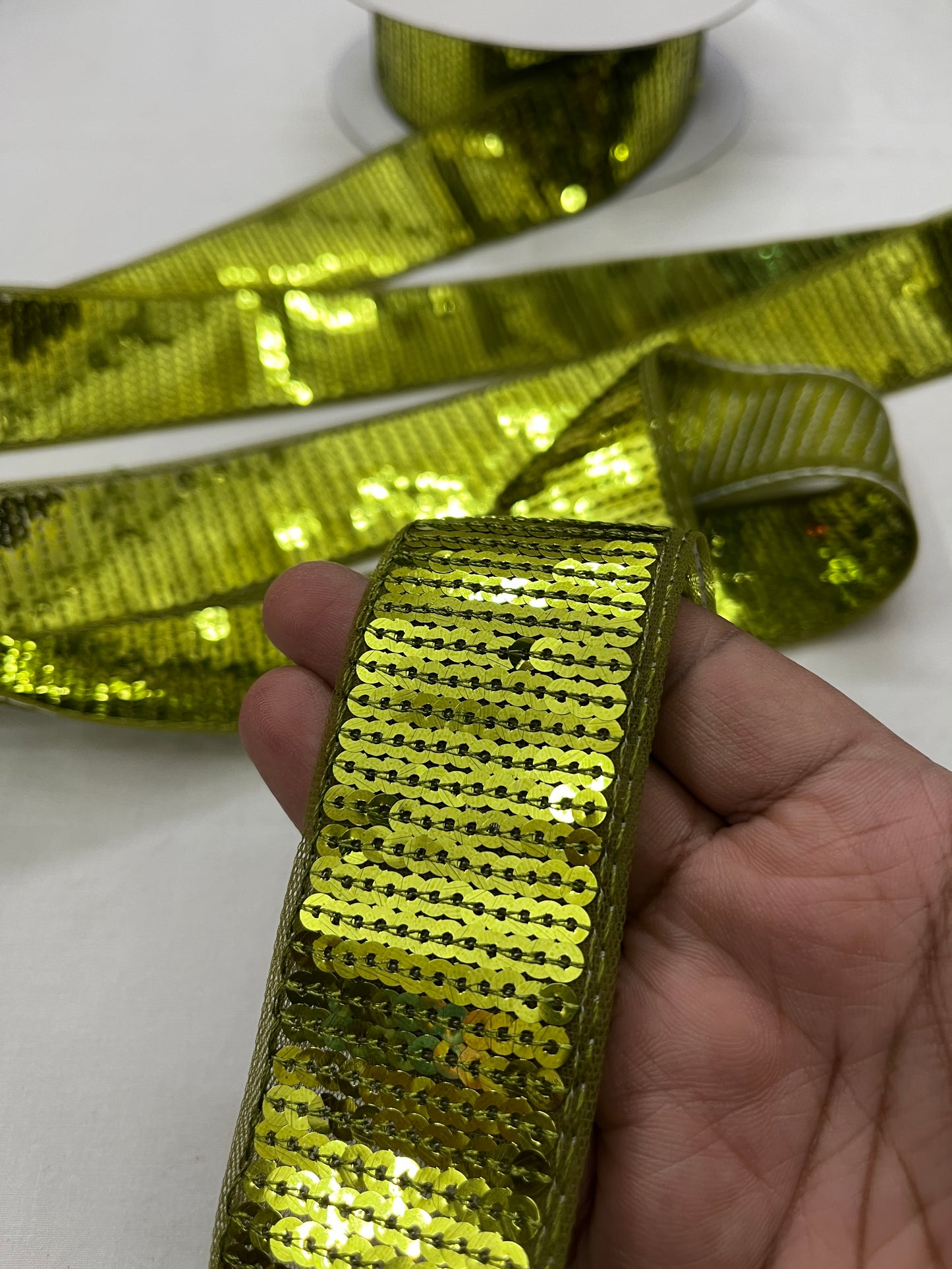 Sequins Lace - MEHNDI GREEN