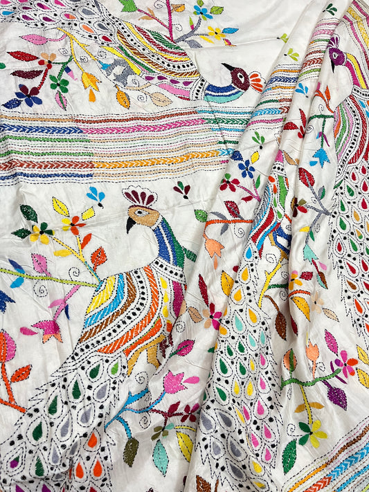 PEACOCK Kanthawork Saree