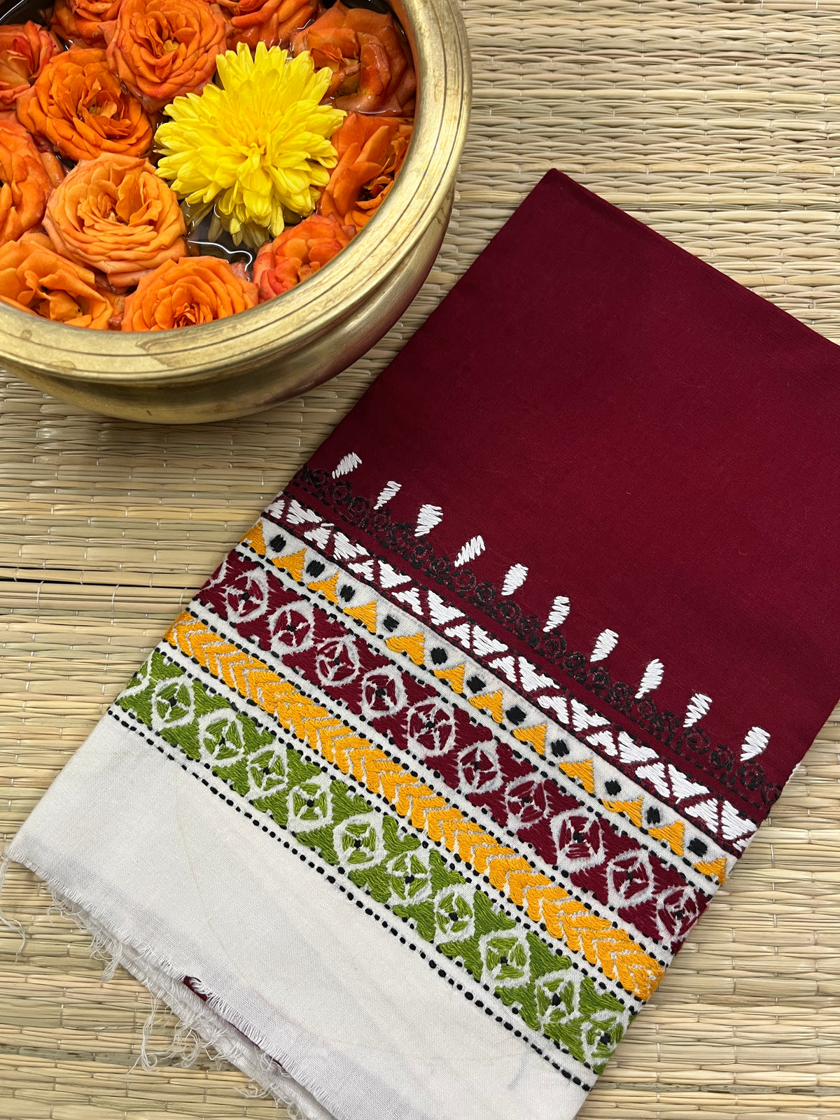 DKABP81 Dual Color Kanthawork Blouse Piece
