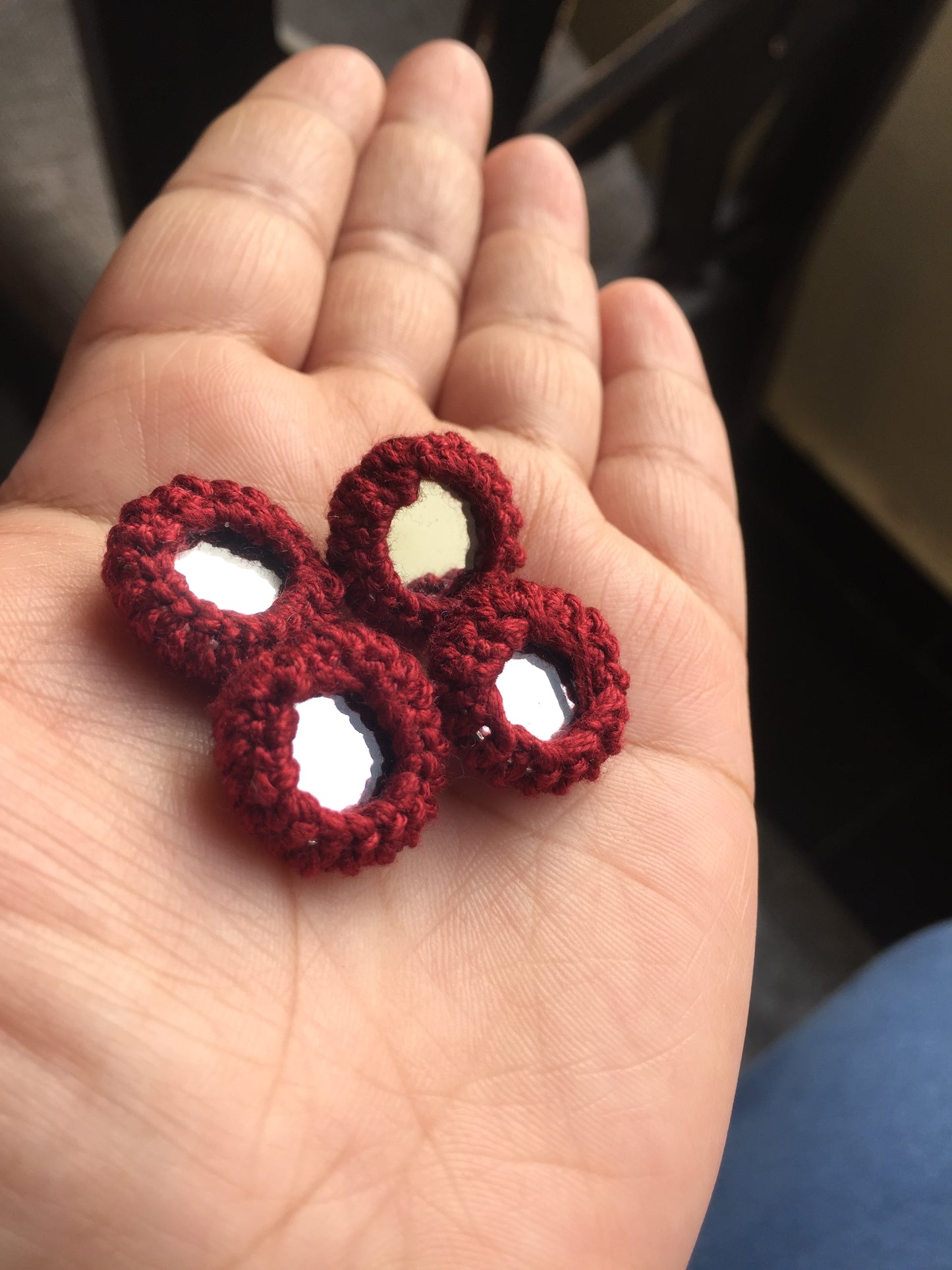 BURGUNDY Mini Mirror Buttons