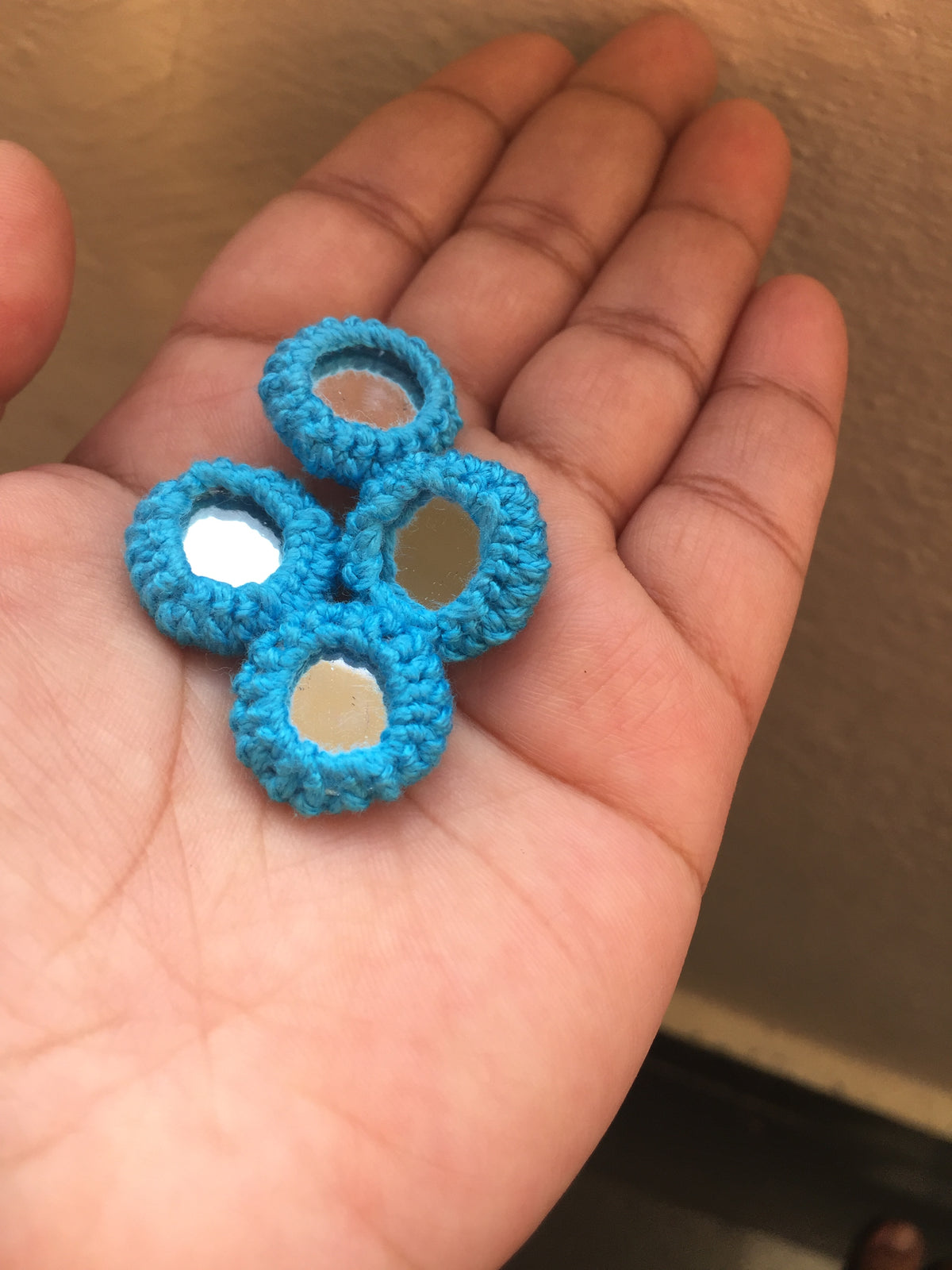 SKY BLUE Mini Mirror Buttons