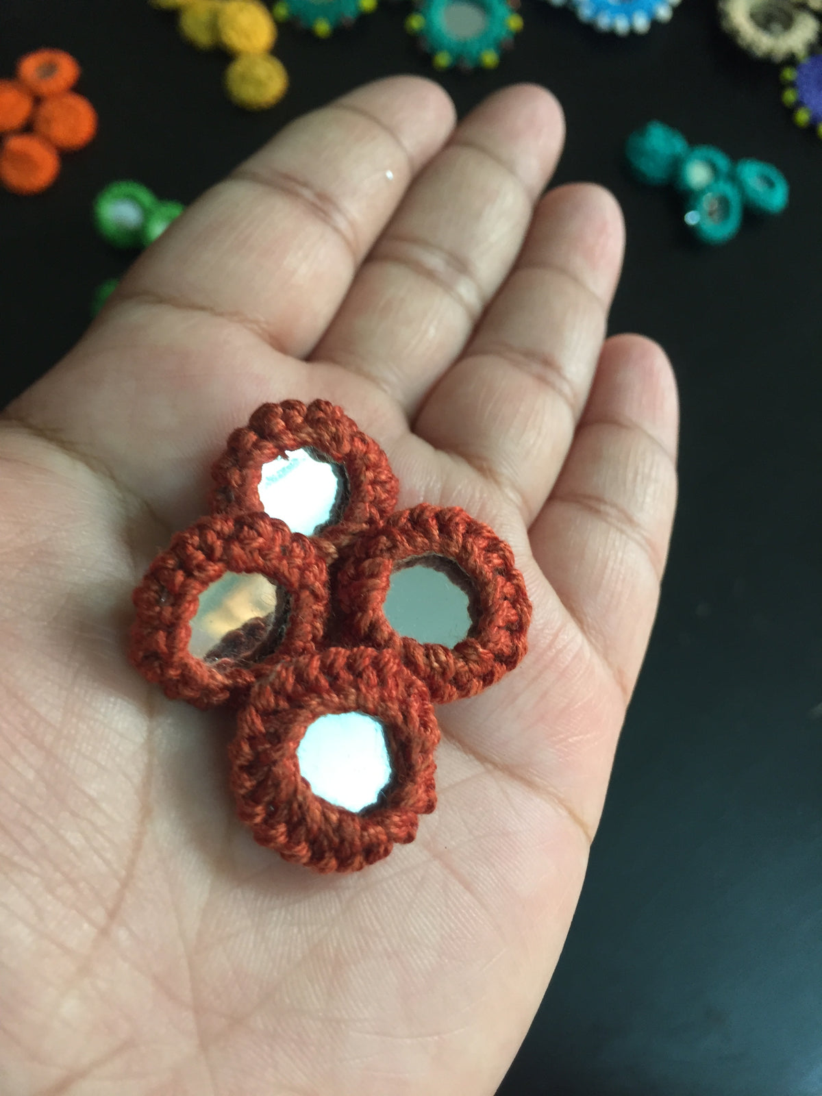 BROWN Mini Mirror Buttons