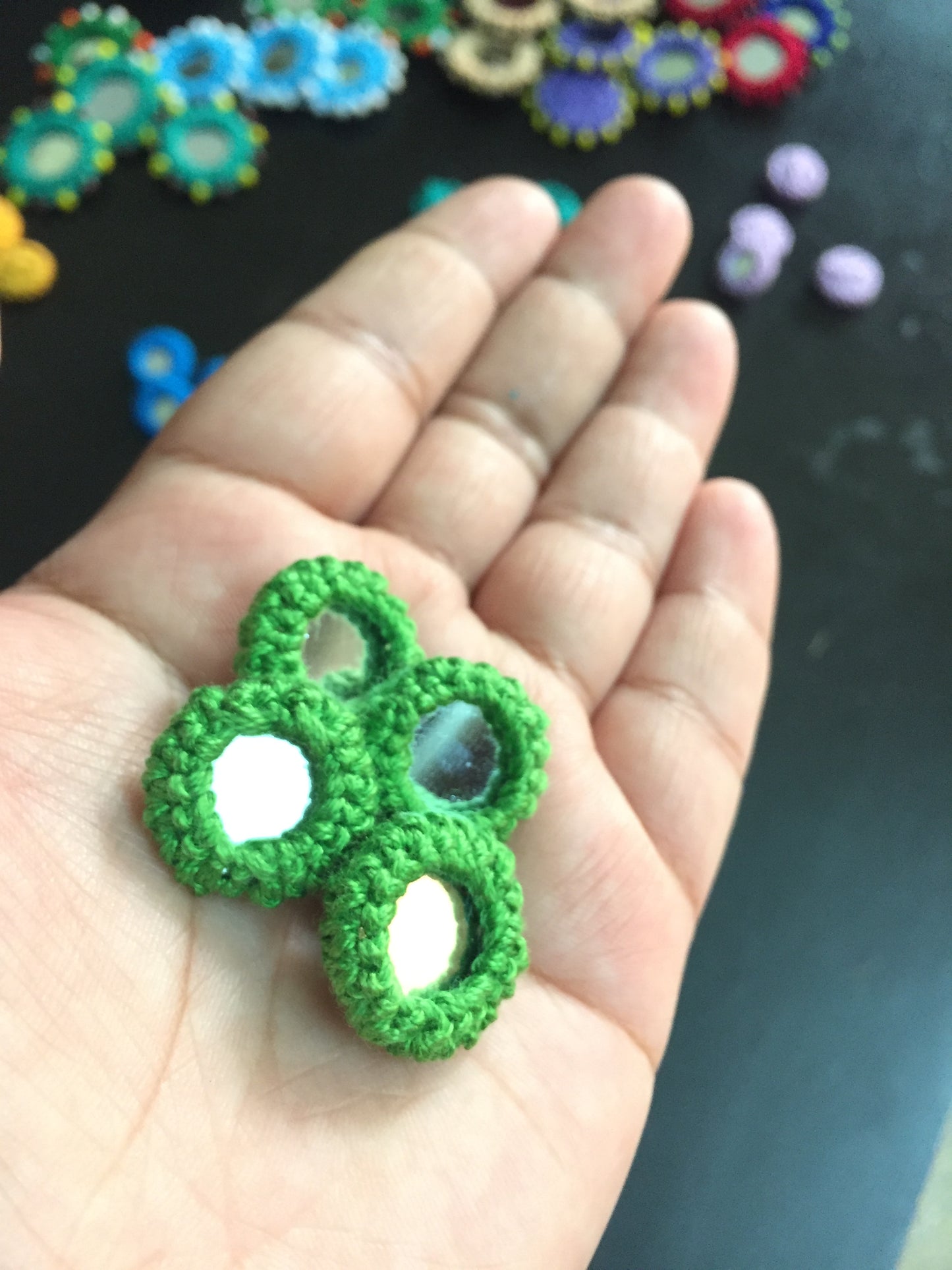 LIGHT GREEN Mini Mirror Buttons