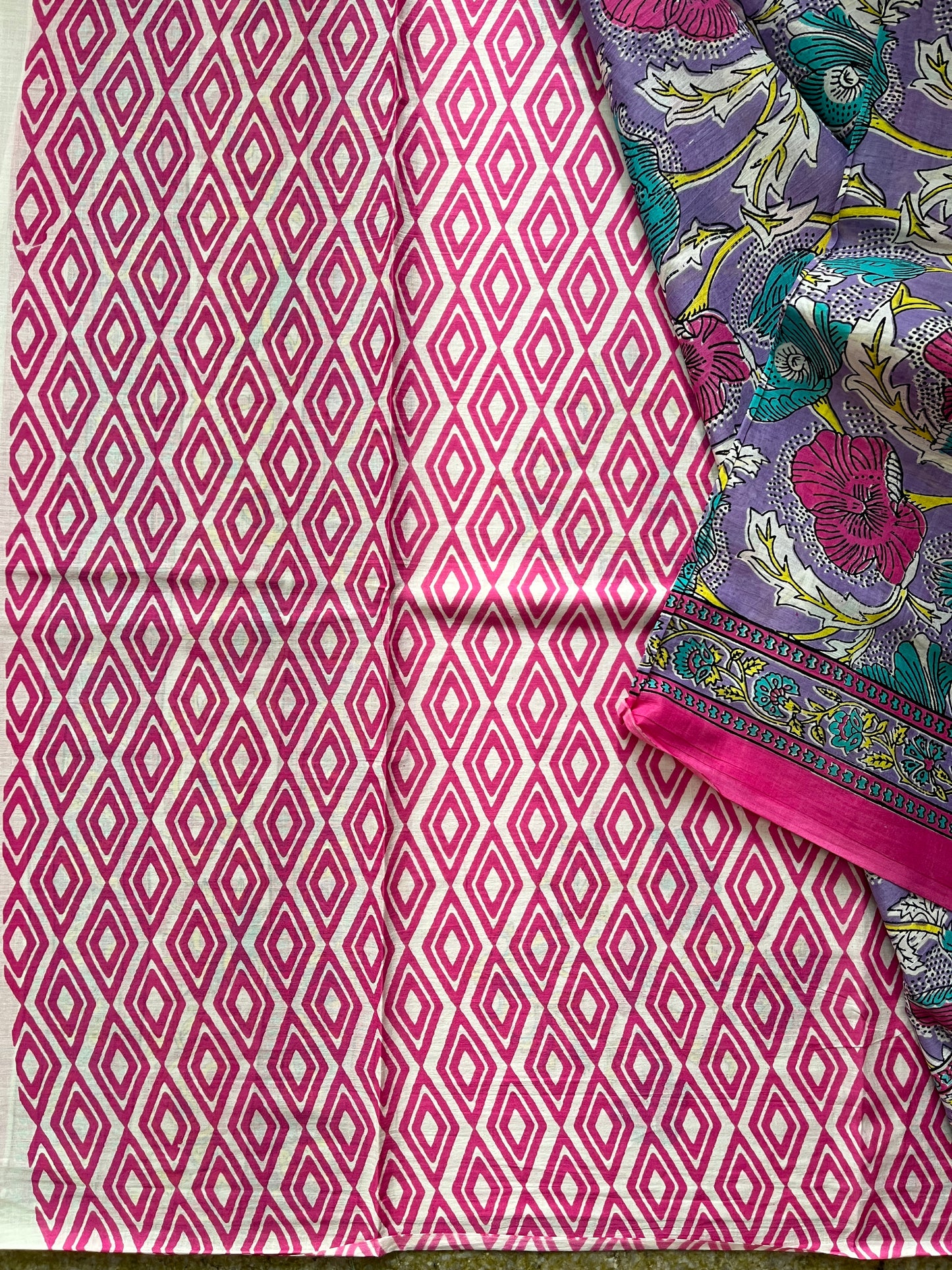 Mulmul Cotton Block Print Saree