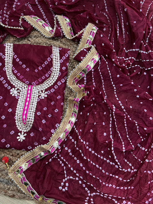 Gota Patti Bandhani Dress Material