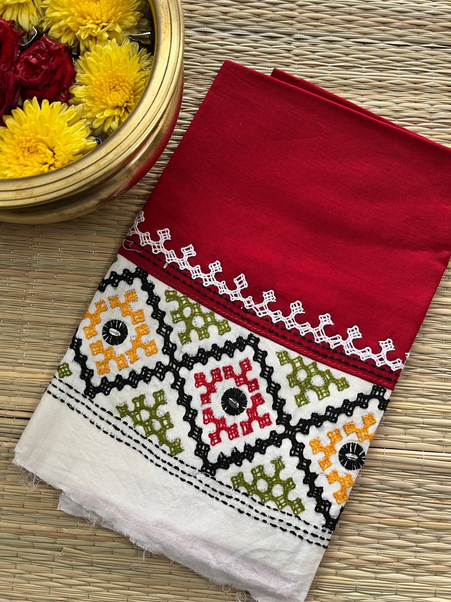 DKUBP7 Dual Color Kutchwork Blouse Piece