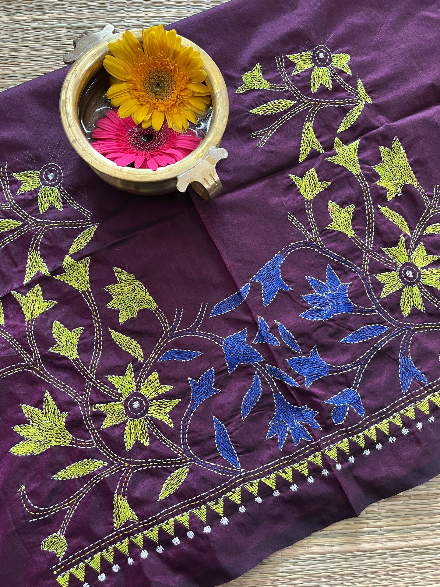 SKABP3 Art Silk Kanthawork Blouse Piece