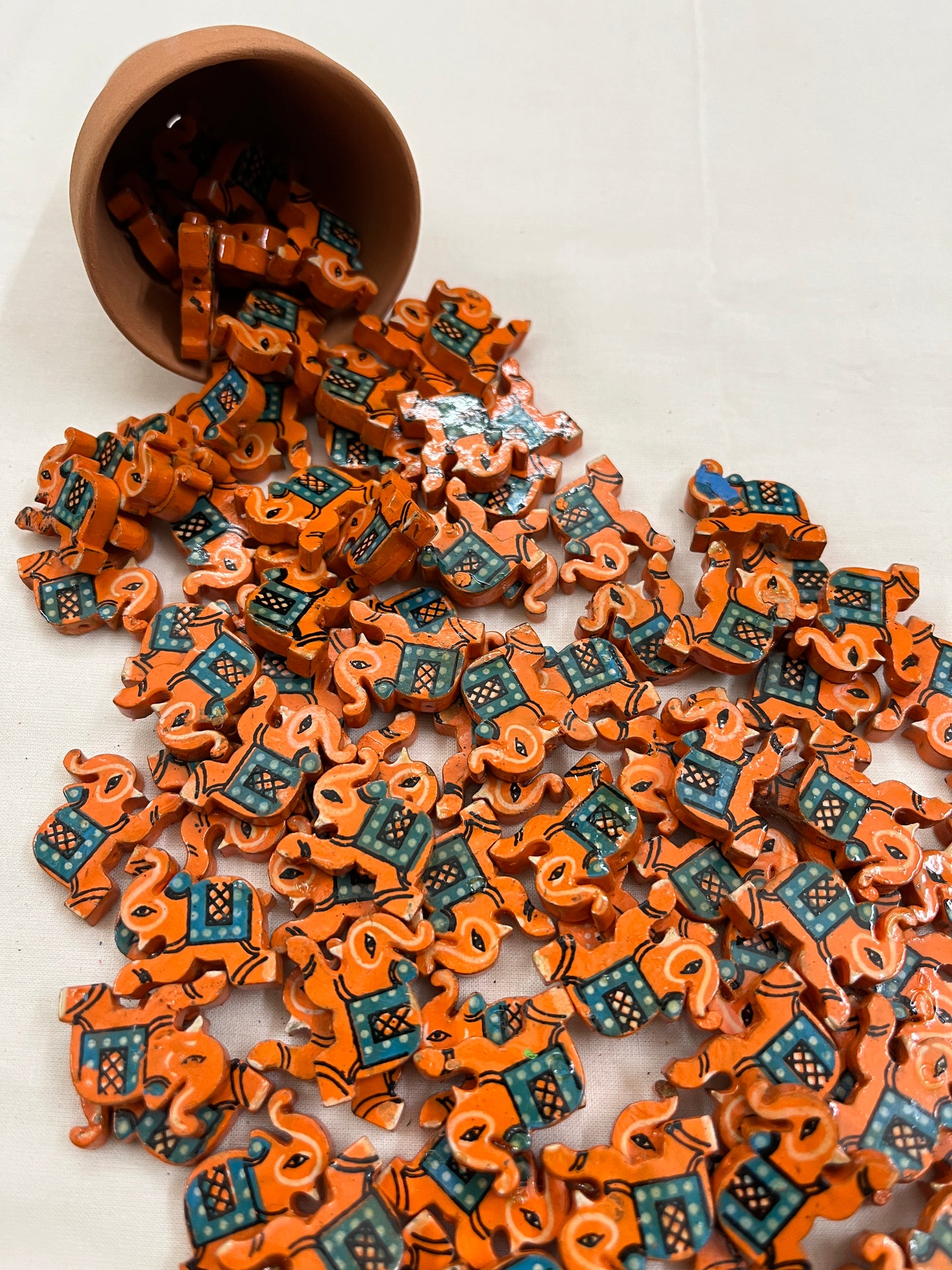 ORANGE Elephant Buttons