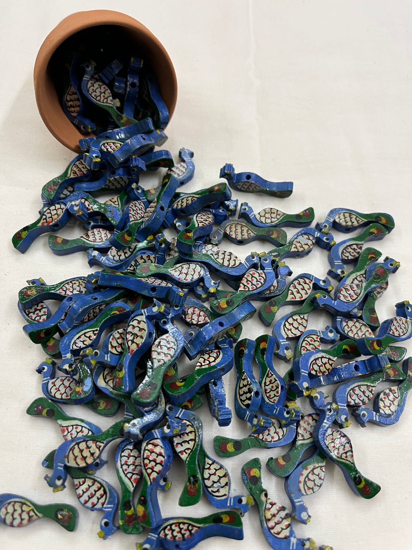 Blue Peacock Buttons