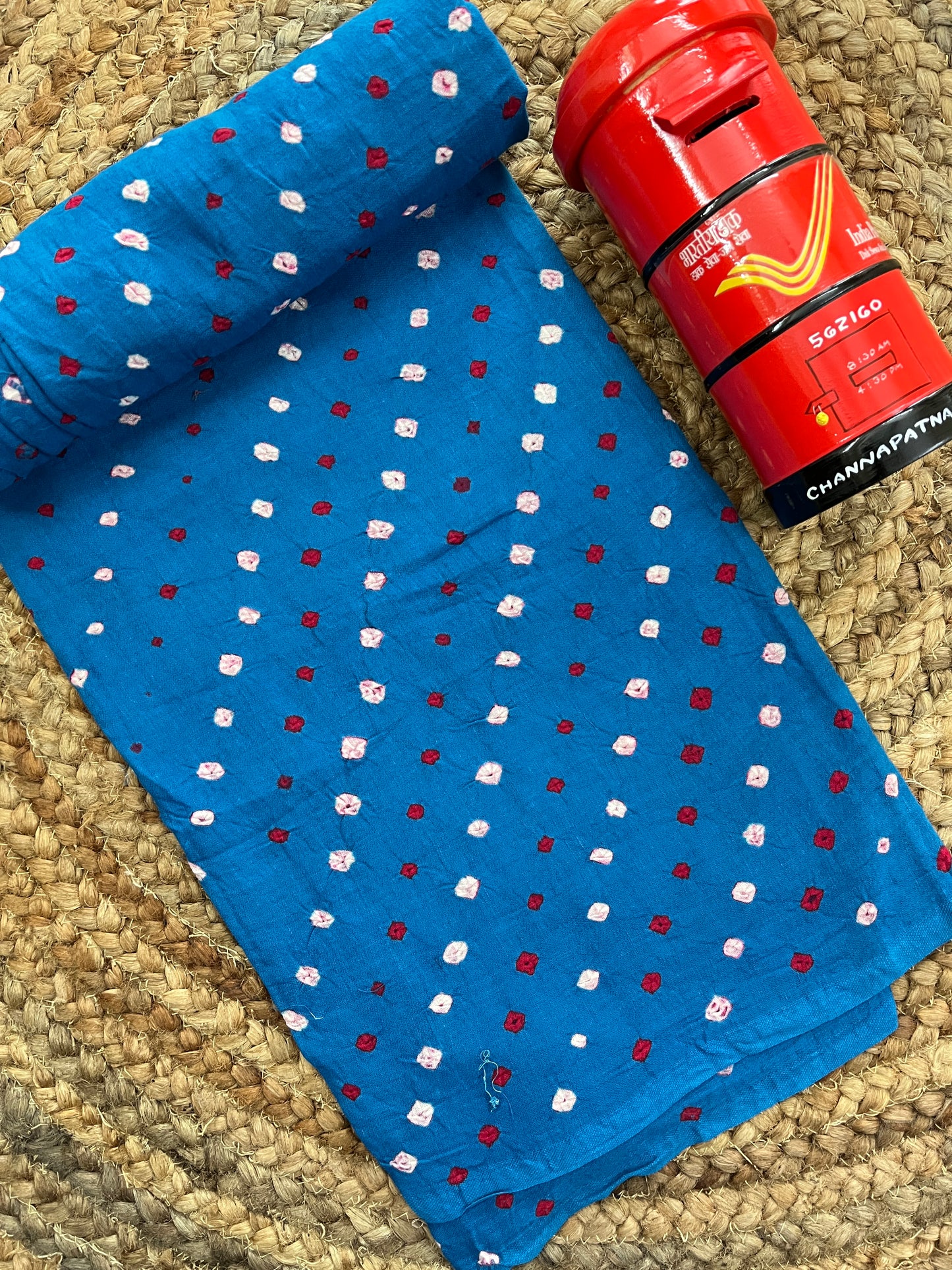 SKY BLUE Bandhani Fabric