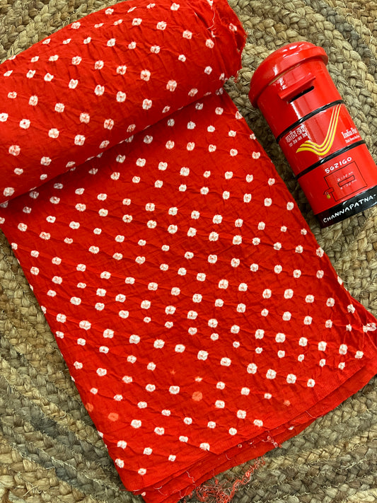 ORANGE Bandhani Fabric