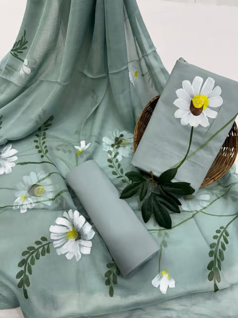 Hand Painted Dress Material