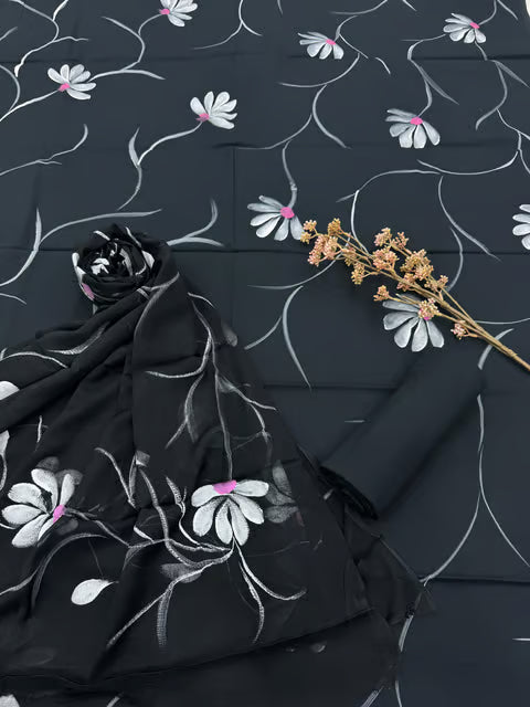 Hand Painted Dress Material