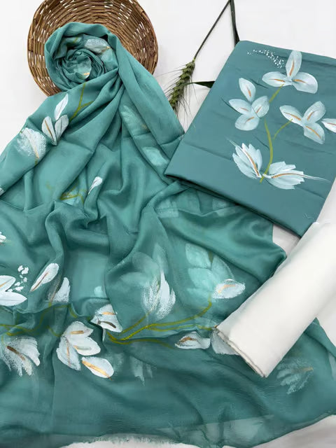 Hand Painted Dress Material