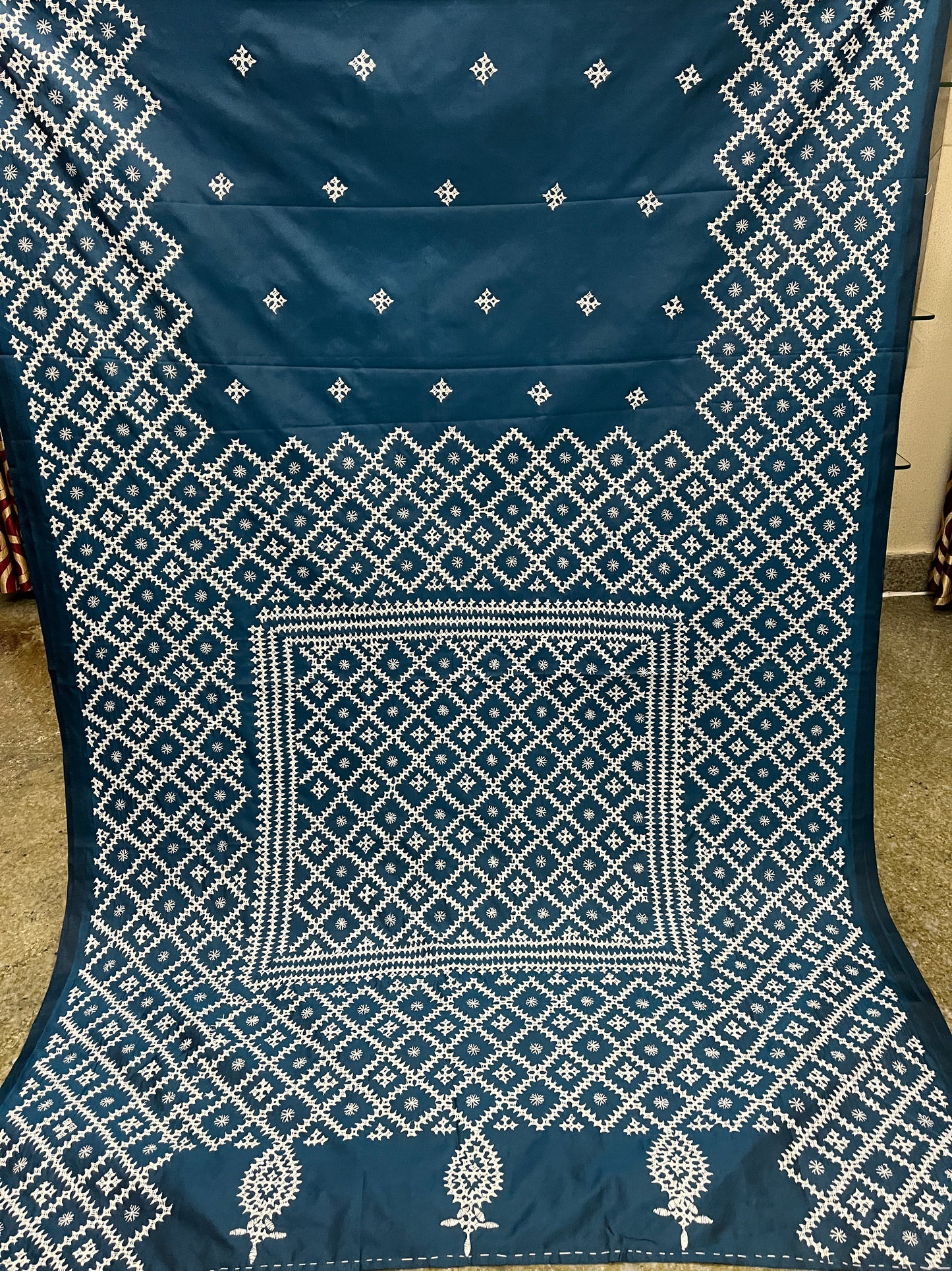 Honeycomb Kutchwork Saree