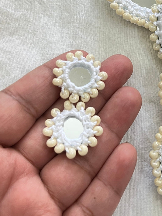 Beaded Mini Mirror Buttons