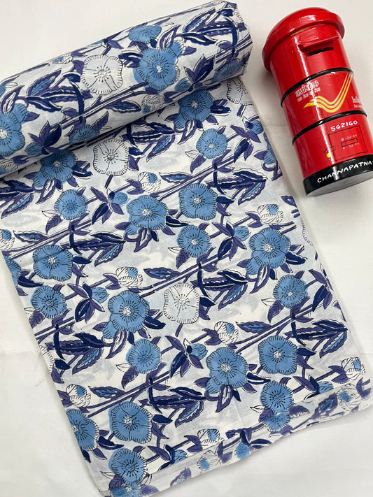 FLORAL Hand Block Print Fabric