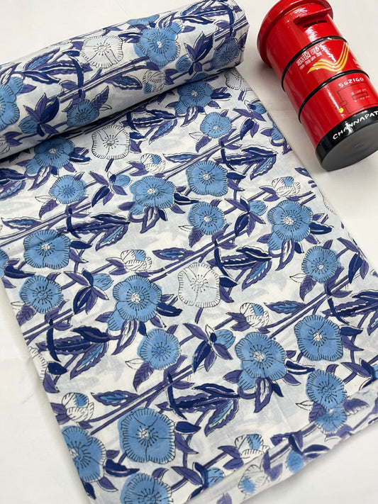 FLORAL Hand Block Print Fabric