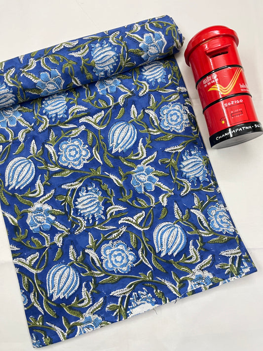 FLORAL Hand Block Print Fabric