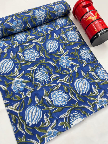 FLORAL Hand Block Print Fabric