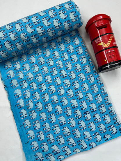 ELEPHANT Hand Block Print Fabric
