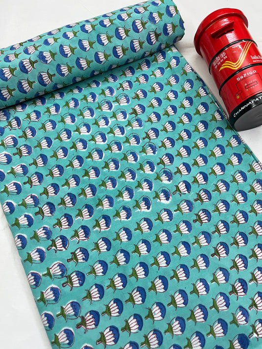 LOTUS Hand Block Print Fabric