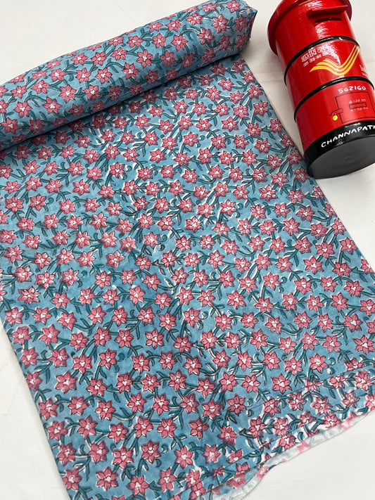 FLORAL Block Print Fabric