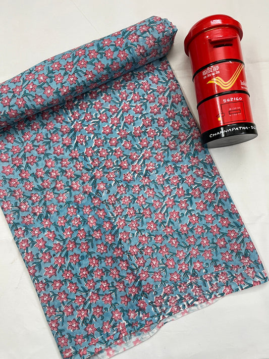 FLORAL Block Print Fabric