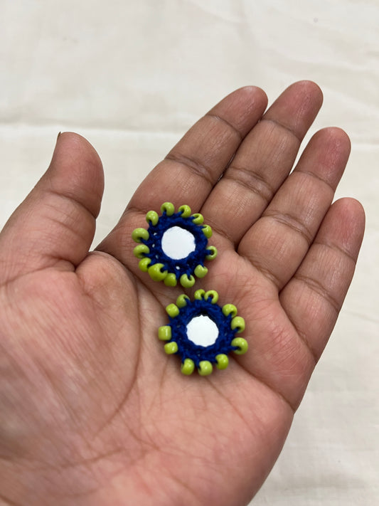 Beaded Mini Mirror Buttons