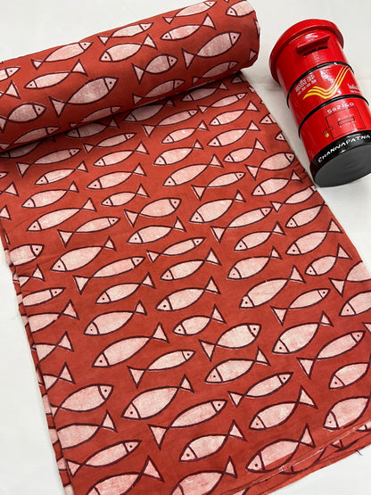 FISH Hand Block Print Fabric