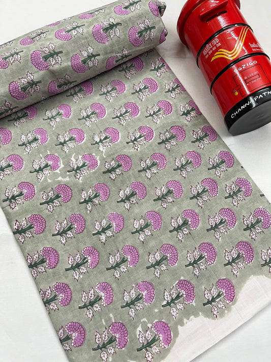 FLORAL Hand Block Print Fabric