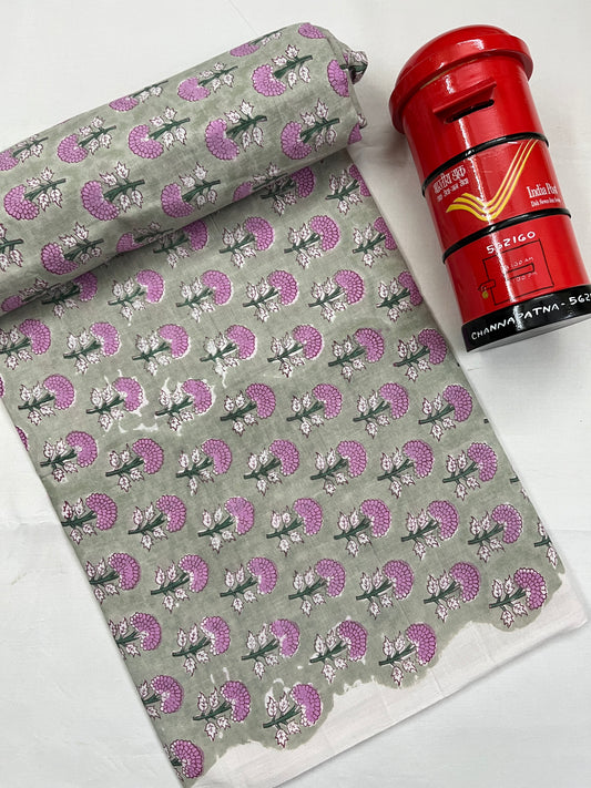 FLORAL Hand Block Print Fabric