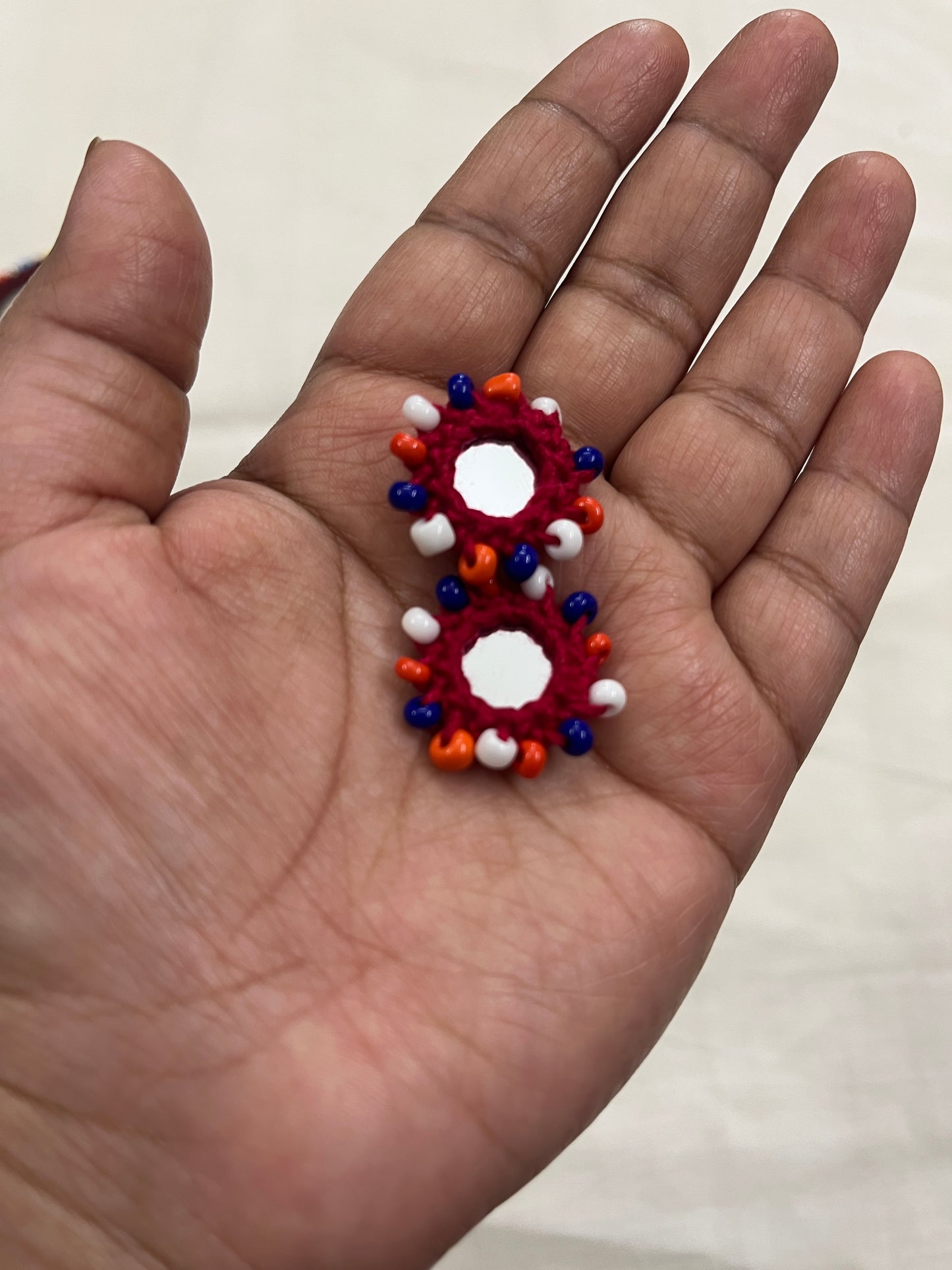 Beaded Mini Mirror Buttons