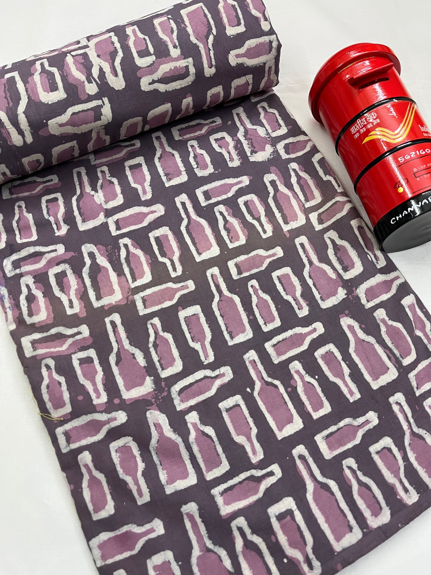 BOTTLES Hand Block Print Fabric