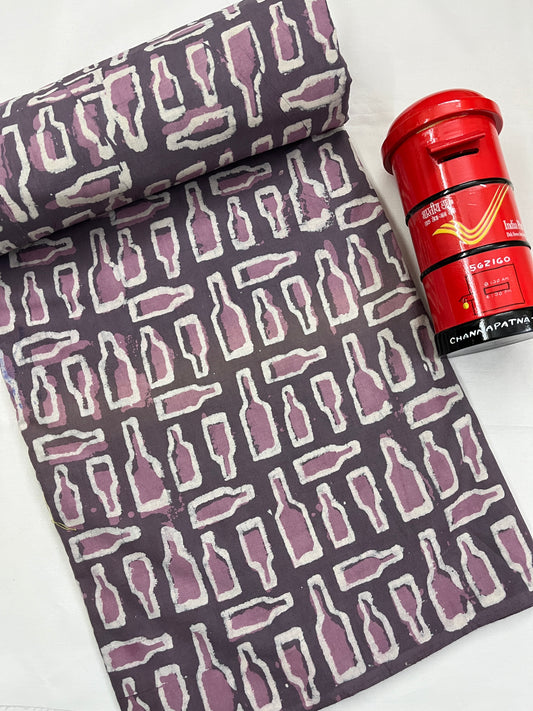 BOTTLES Hand Block Print Fabric