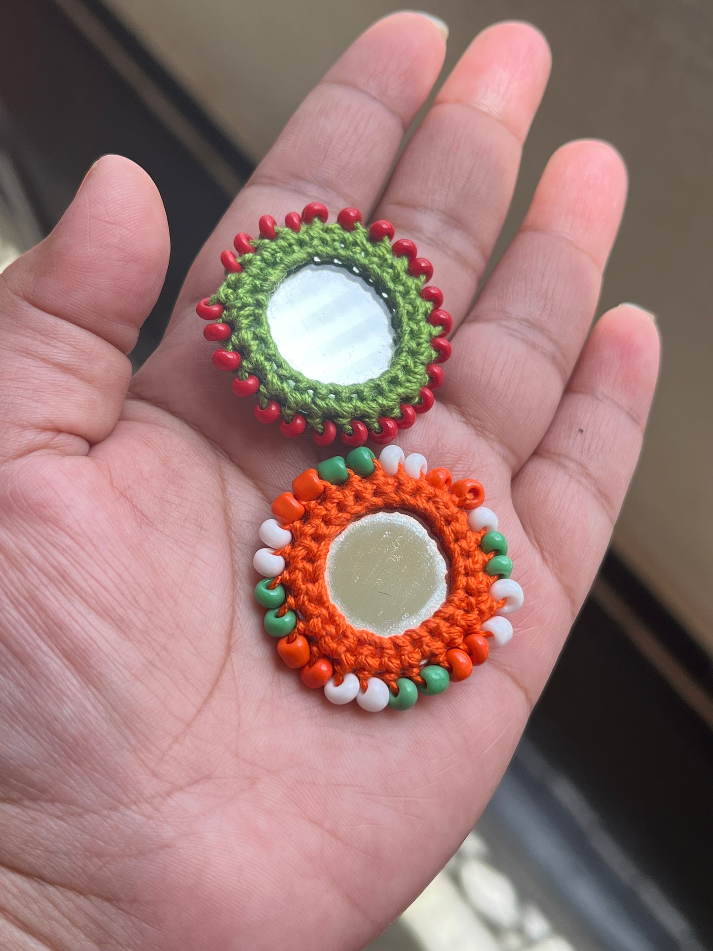 Beaded Mirror Buttons