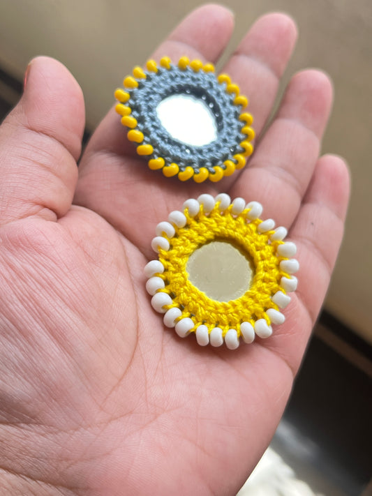 Beaded Mirror Buttons