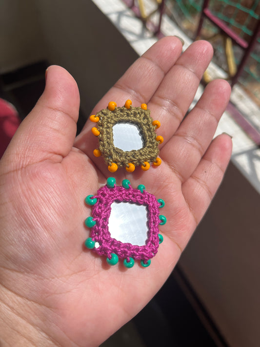 Beaded Mirror Buttons