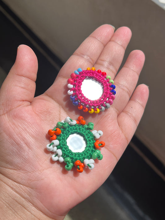 Beaded Mirror Buttons