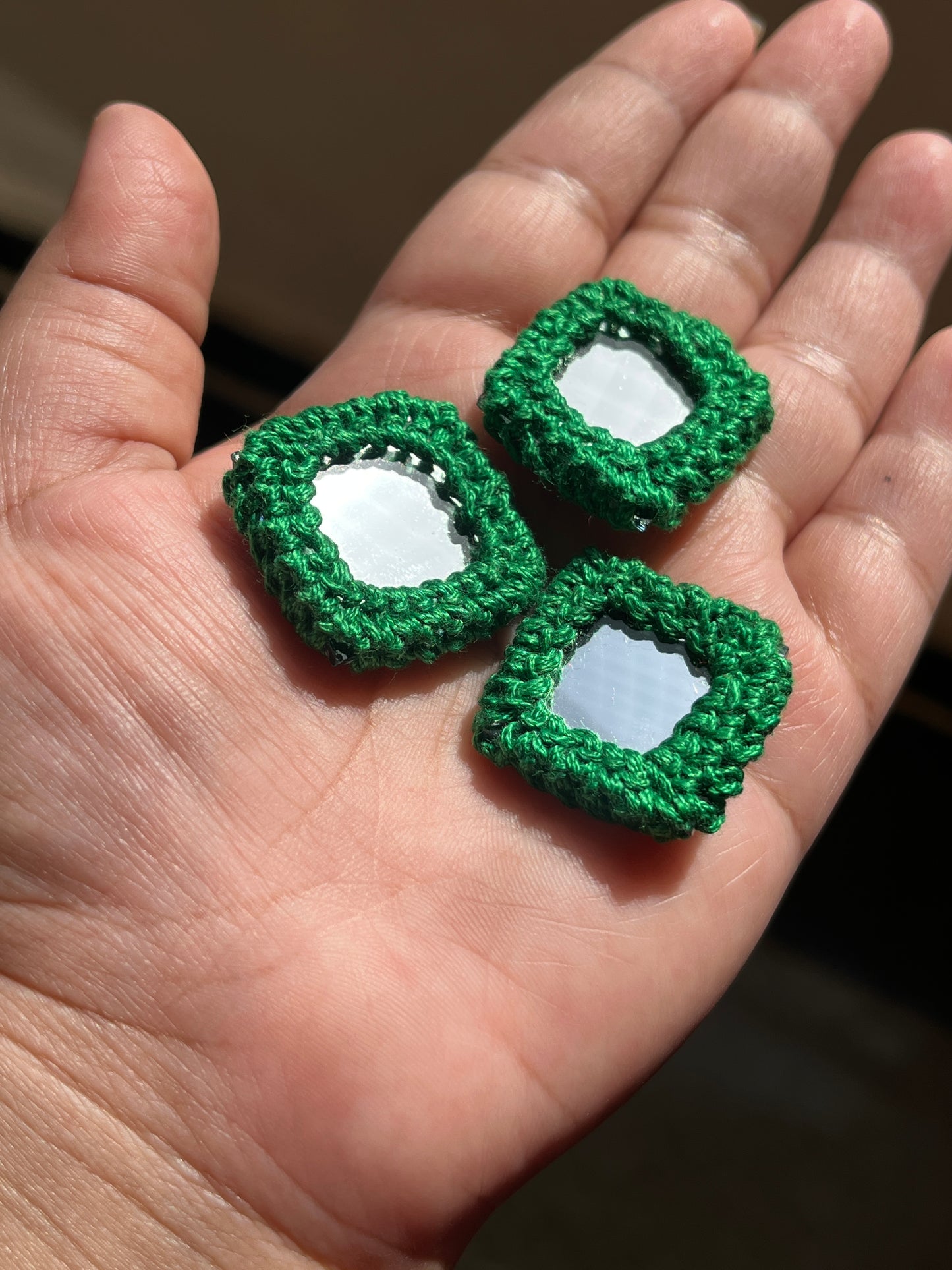 DARK GREEN Mirror Buttons