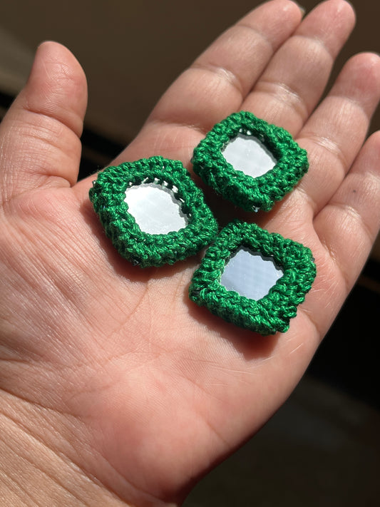 DARK GREEN Mirror Buttons