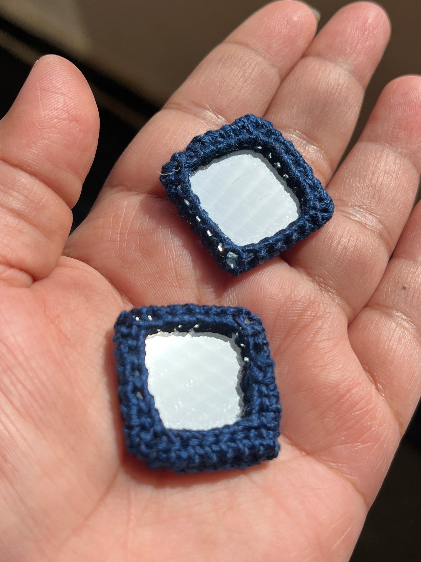 DARK NAVY BLUE Mirror Buttons