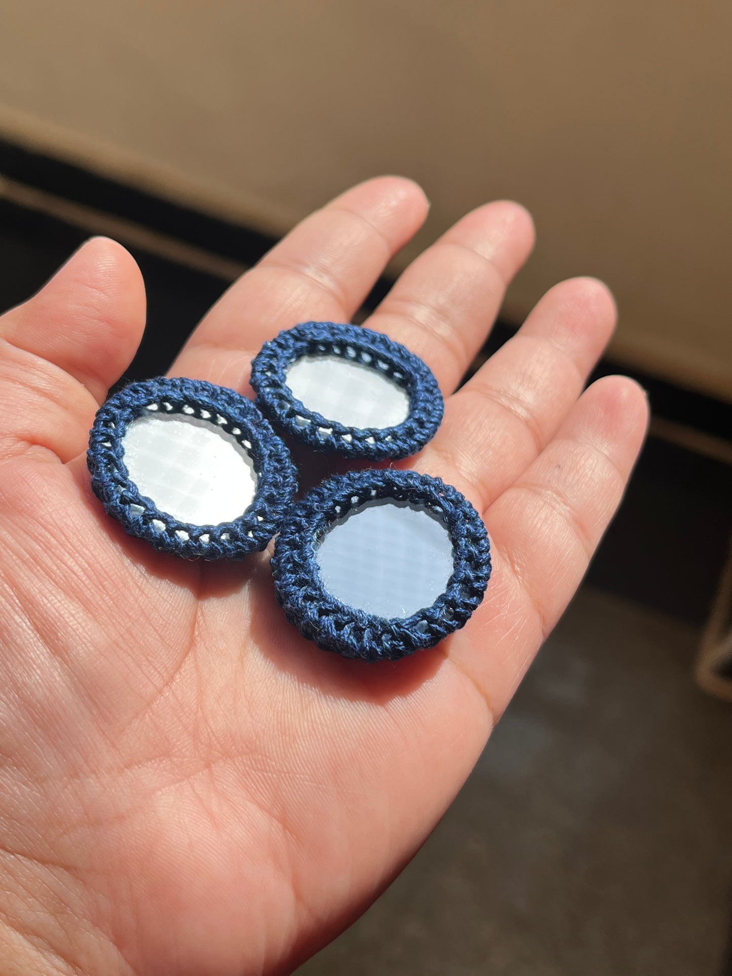 DENIM BLUE Mirror Buttons