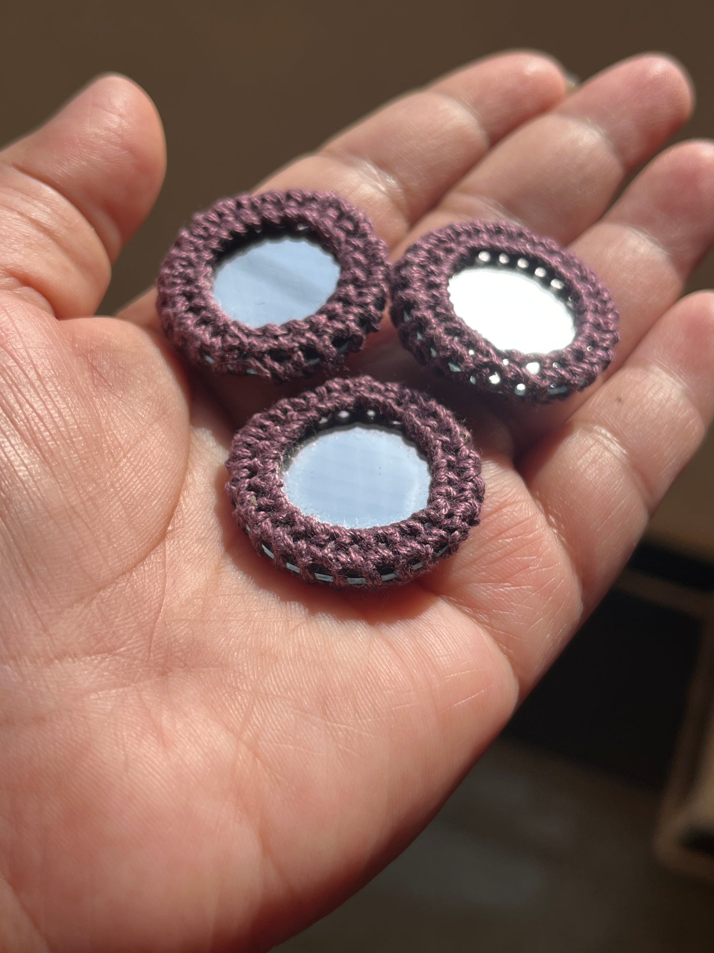 LIGHT BROWN Mirror Buttons
